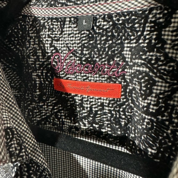 VISCONTI Men's Black Long-Sleeve Button Up Large - Picture 3 of 5